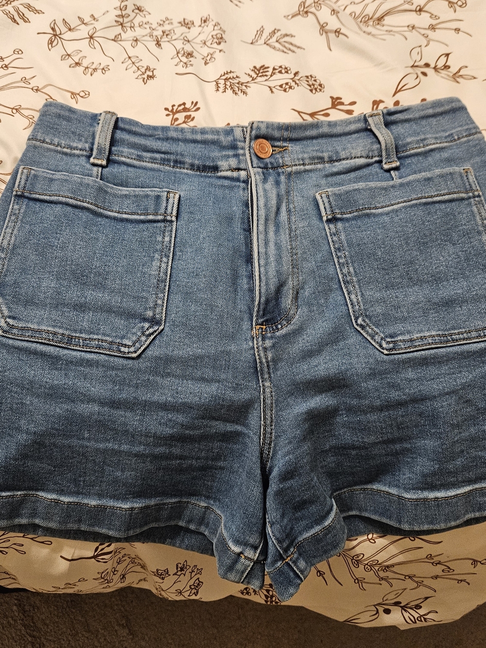 LC Lauren Conrad Blue Denim Front-Pocket Shorts